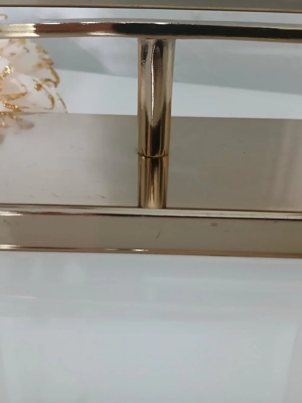 WEST EMORY Gold Tone Two Sided Makeup Vanity Mirror